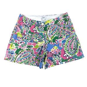 Crown & Ivy Paisley Print Shorts Womens 4 Summer Bright Maximalist Resort Style